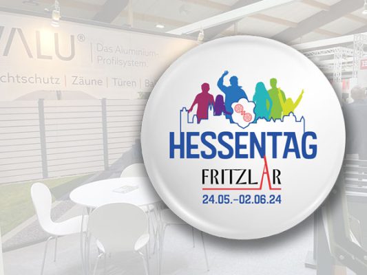Hessentag Fritzlar Logo Sichtschutz VALU Gewerbeausstellung
